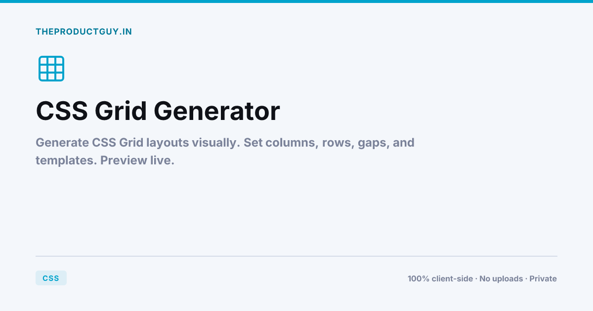 CSS Grid Generator — Free Online Tool | theproductguy.in