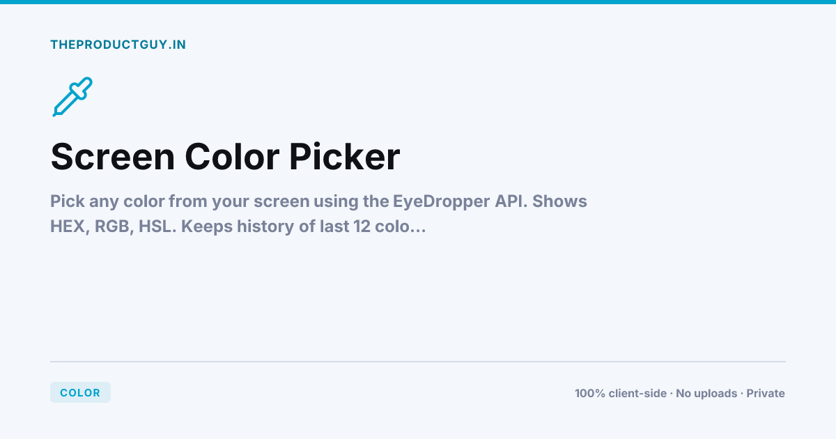 Screen Color Picker — Free Online Tool | theproductguy.in