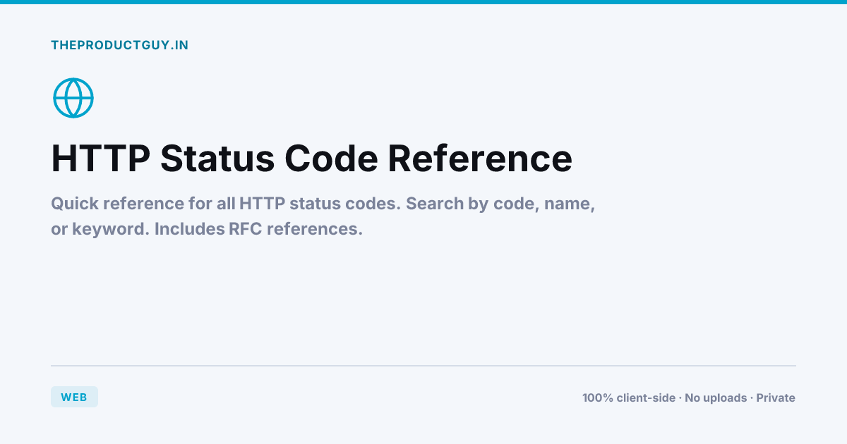 HTTP Status Code Reference — Free Online Tool | theproductguy.in