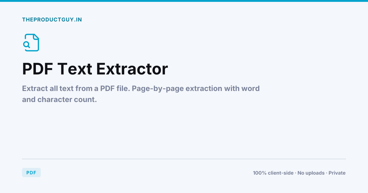 PDF Text Extractor — Free Online Tool | theproductguy.in