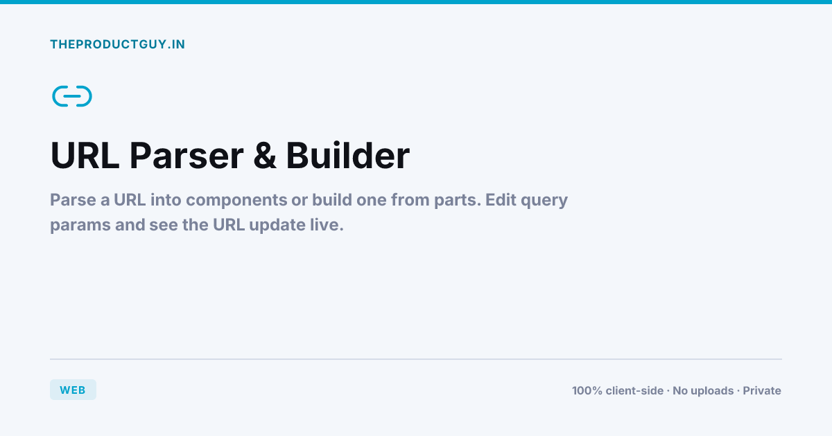 URL Parser & Builder — Free Online Tool | theproductguy.in